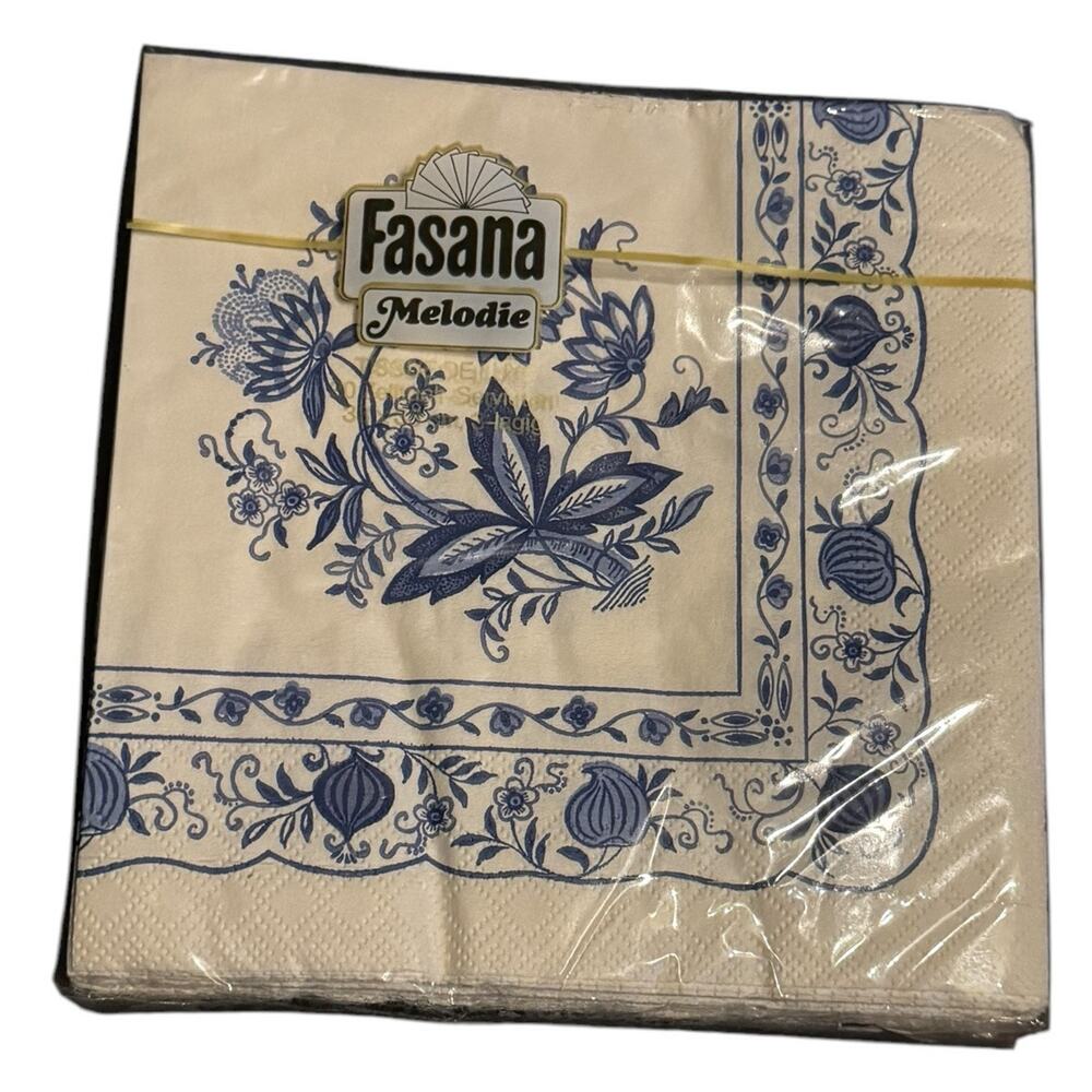 VTG Floral Paper Napkins Fasana Melodie 20 Piece W. Germany Dinner Party Sealed